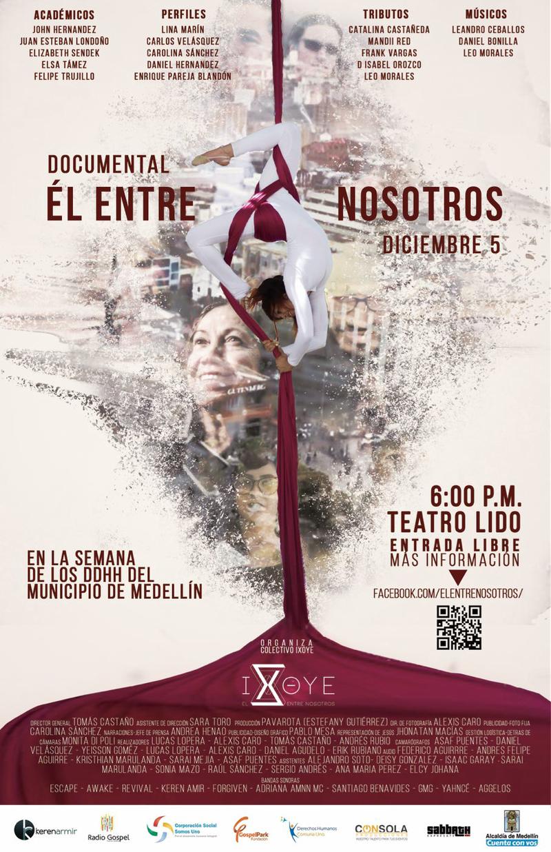 Cartel oficial del documental Él entre nosotros, 2016